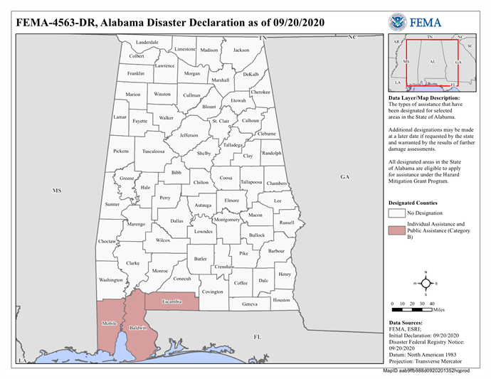 map of disaster declaration area