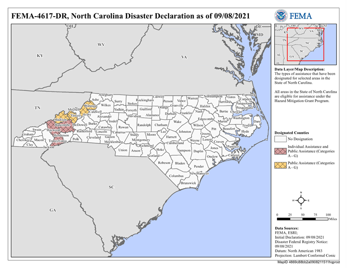 DR4617 NC Declared Counties
