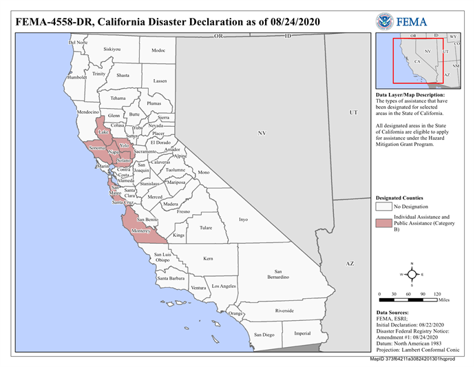 map of disaster declaration area